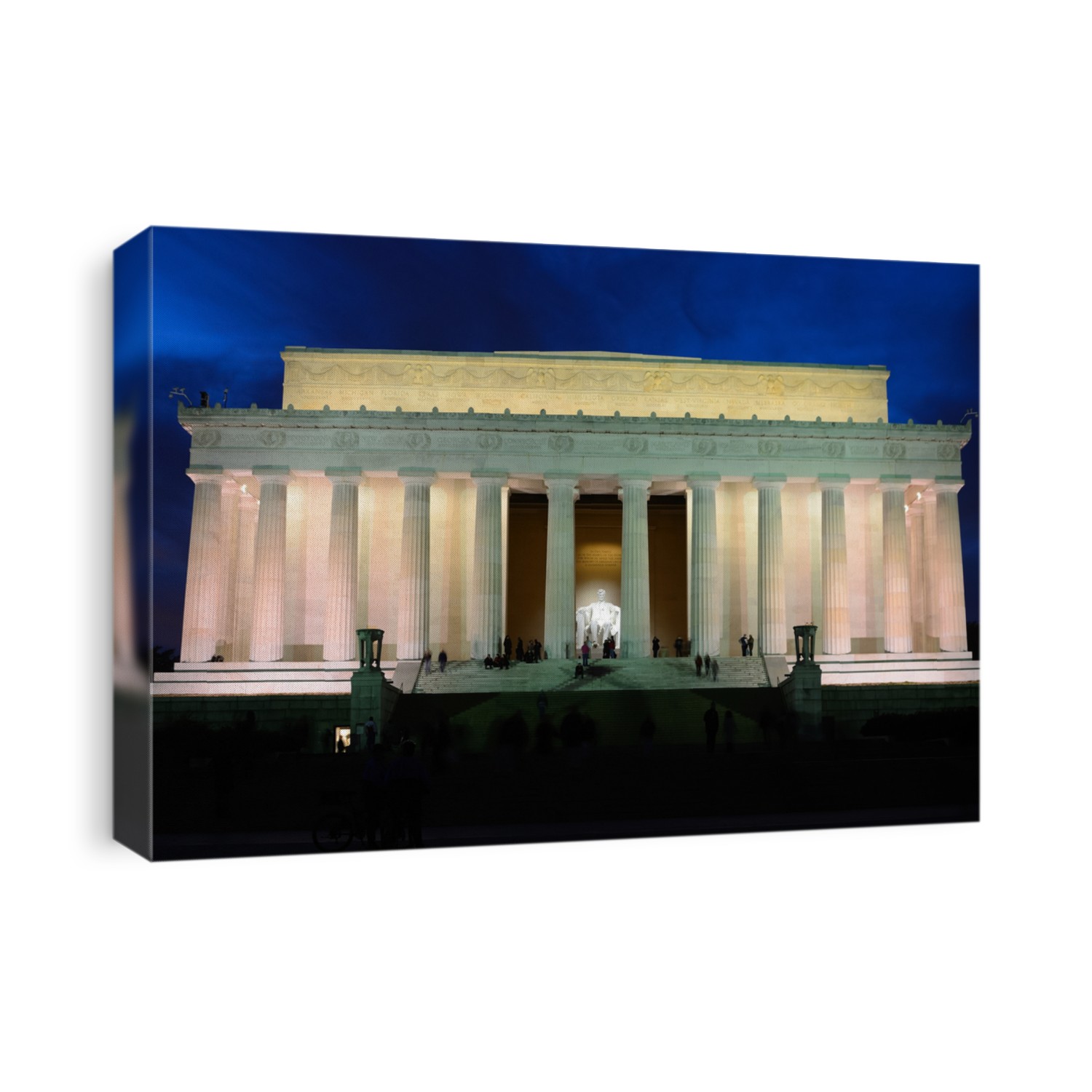 Washington DC, Abraham Lincoln Memorial in a blue night, United States