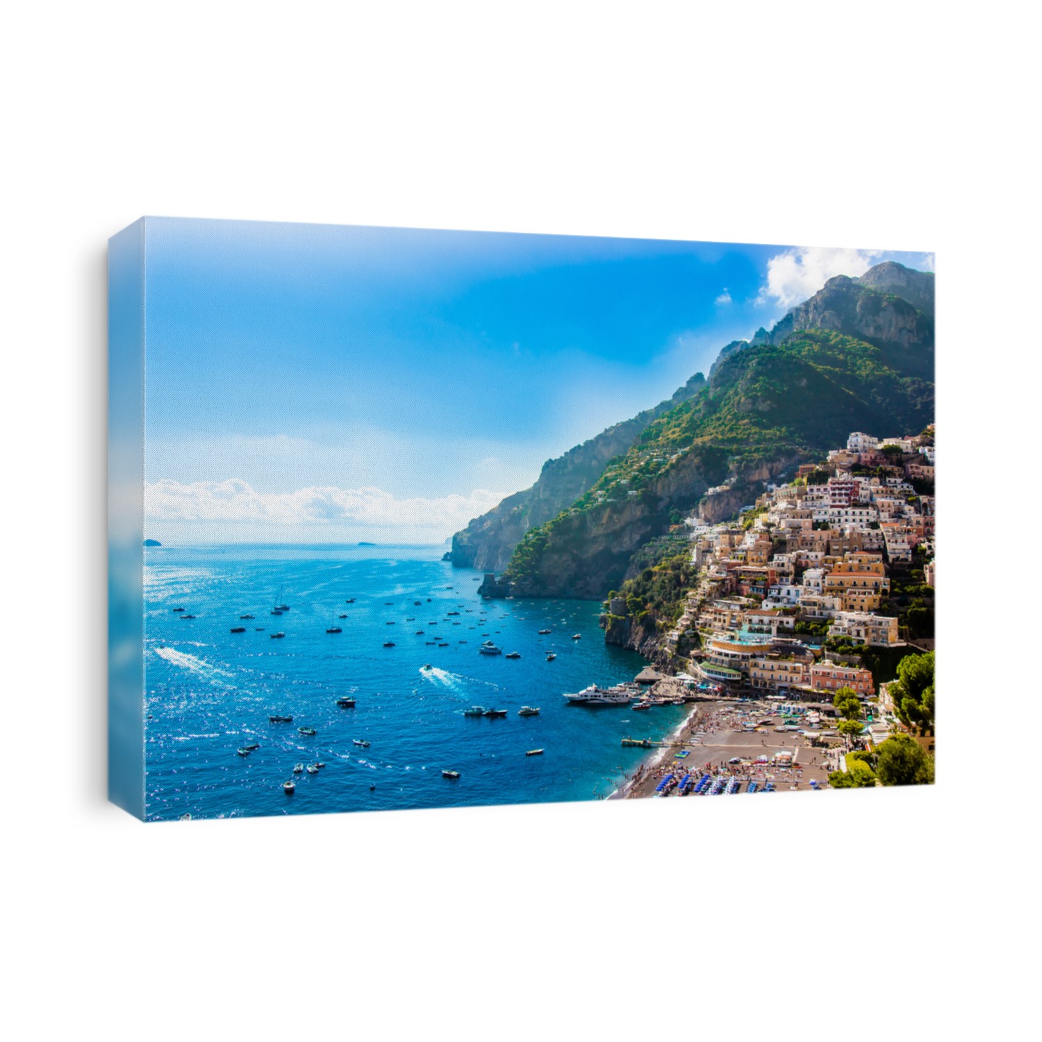 Panoramic view of Positano, famous village in the Amalfi Coast, Italy